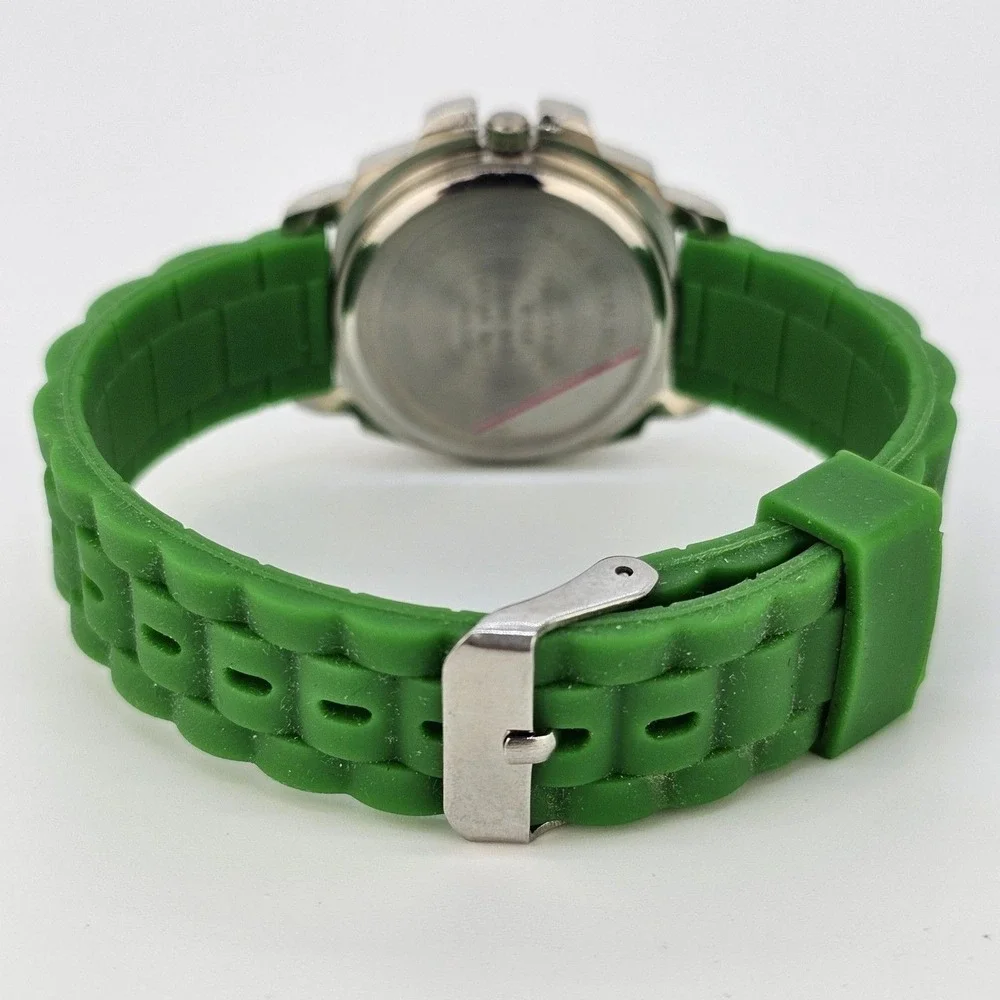 32MM Women's Watch White Dial Green Plastic Bands New‎ Battery